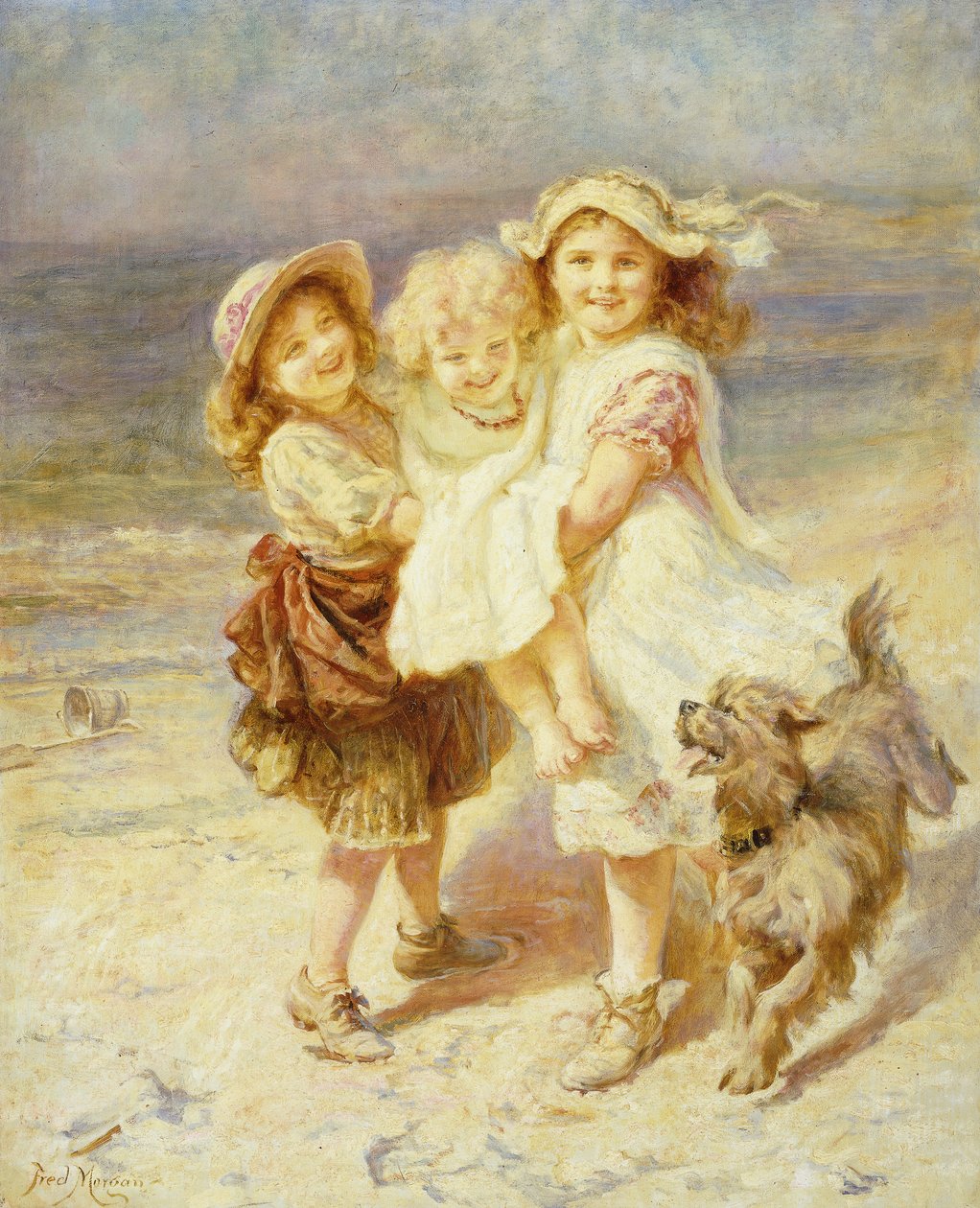 En dag på stranden, af Frederick Morgan