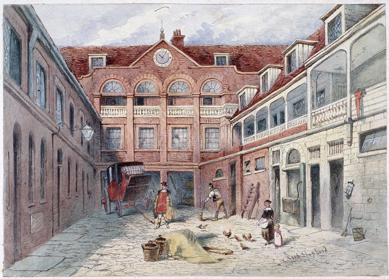 The Blue Boar Inn, Holborn, London, c1840 af Frederick Napoleon Shepherd