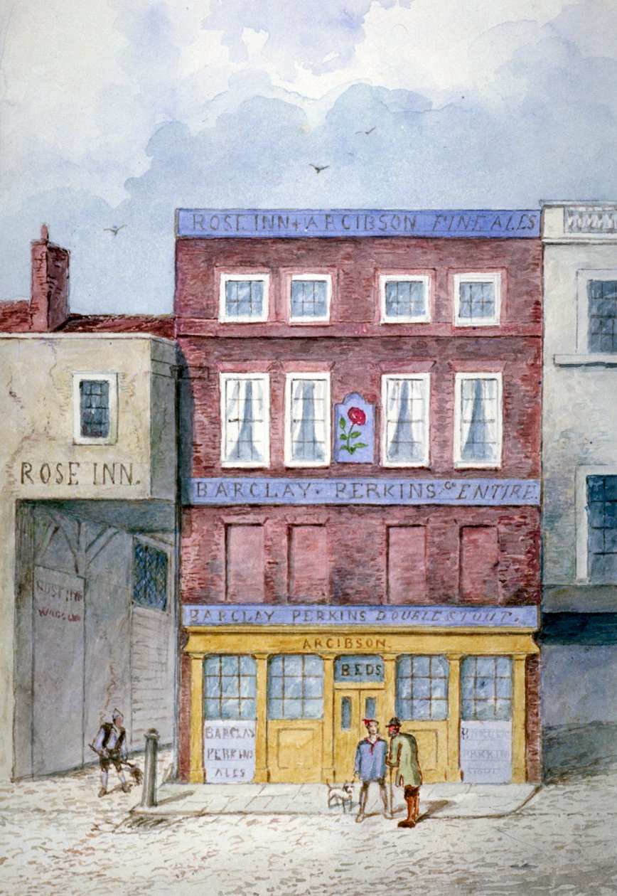 The Rose Inn, Farringdon Street, City of London, 1838 af Frederick Napoleon Shepherd
