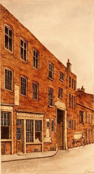 Bull and Mouth Inn, St. Martin le Grand af Frederick Nash