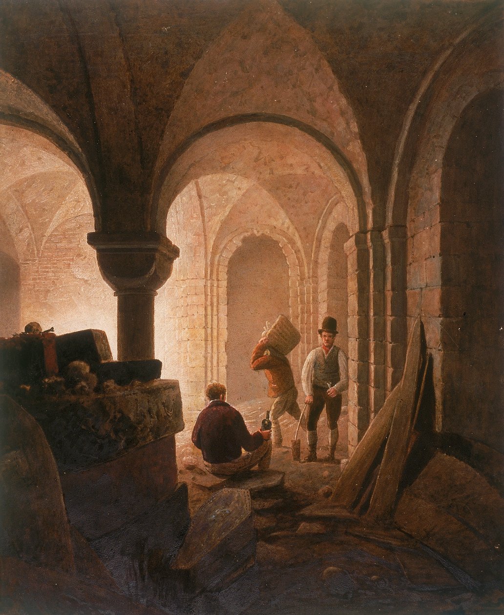 Krypten af St Mary-le-Bow, London, 1818 af Frederick Nash