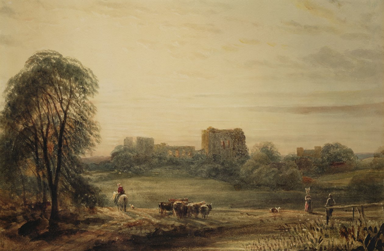 Glastonbury Abbey (wc på papir) af Frederick Nash
