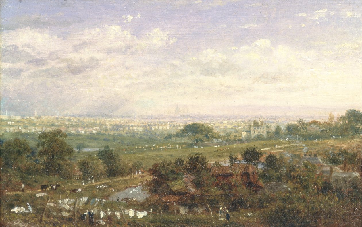London fra Islington Hill, ca. 1820-30 af Frederick Nash