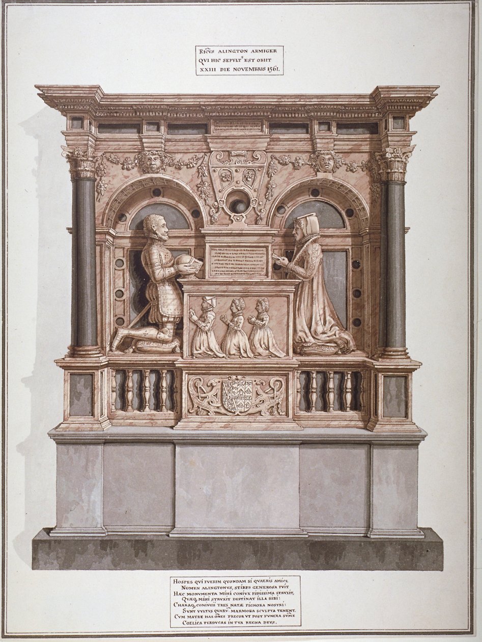 Monument til Richard Allington i Rolls Chapel, Chancery Lane, City of London, 1800 af Frederick Nash