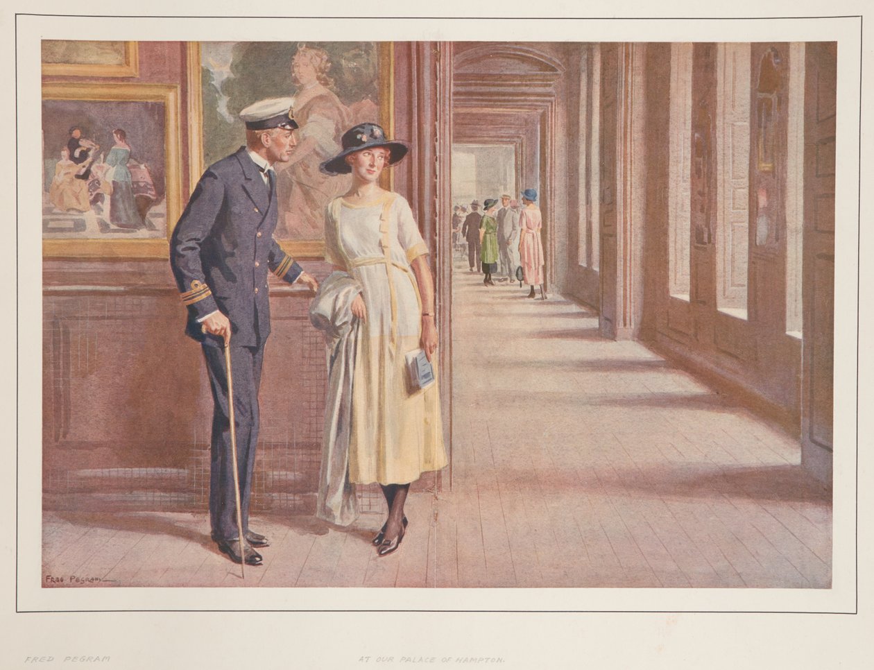 Søofficer og dame i Statslejlighederne af Frederick Pegram