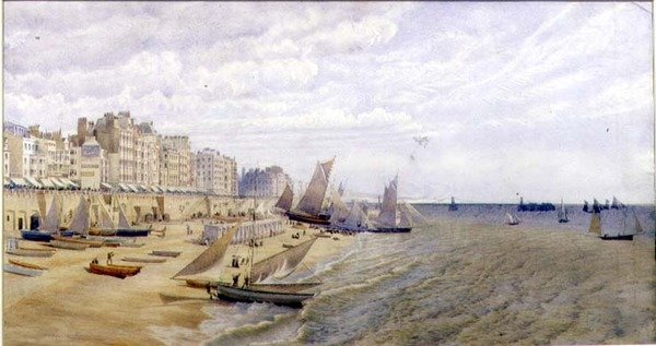 The Front, Brighton, ca. 1870 (akvarel på papir) af Frederick Pepys Cockerell