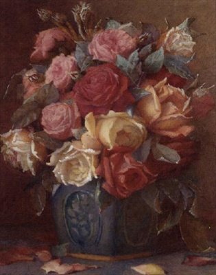 Roser i en vase af Frederick R. Spencer