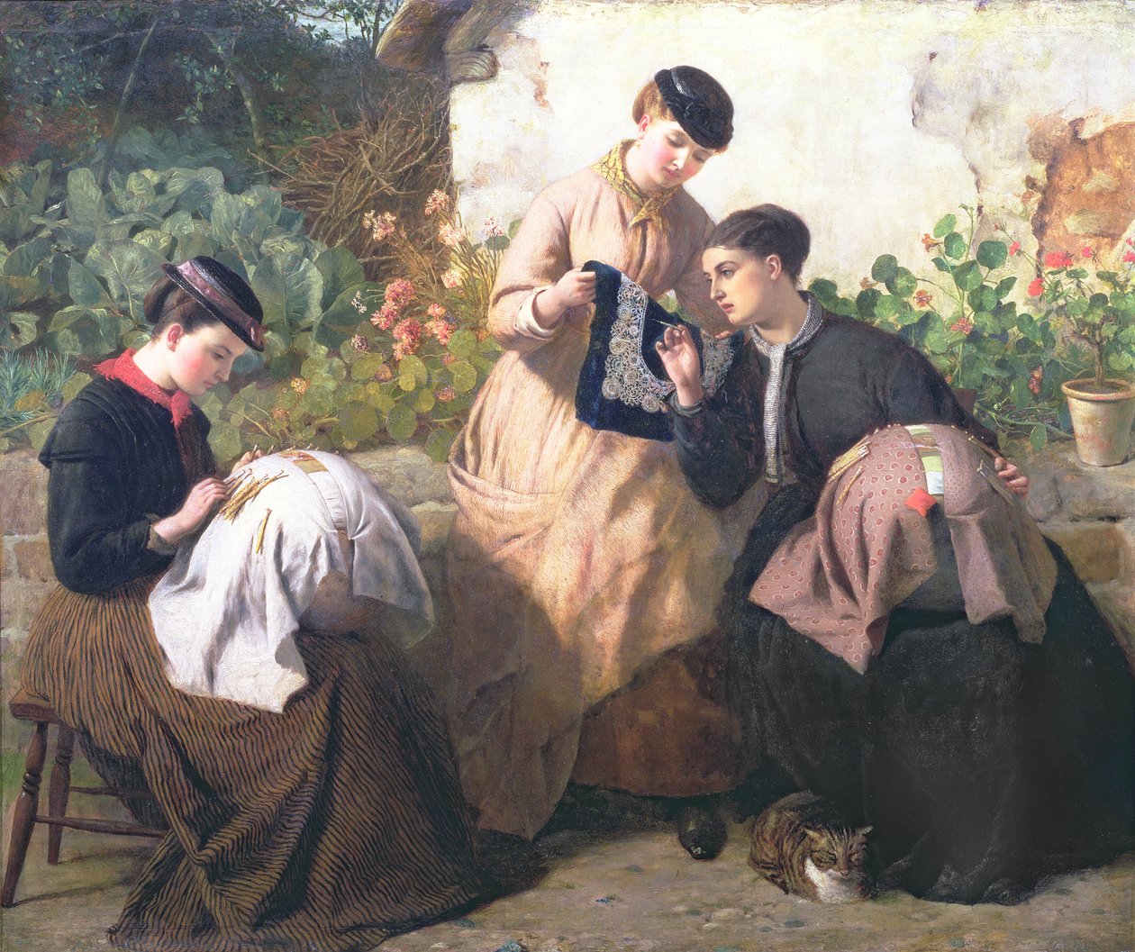 En blondefabrikk fra Honiton, ca. 1869 af Frederick Richard Pickersgill