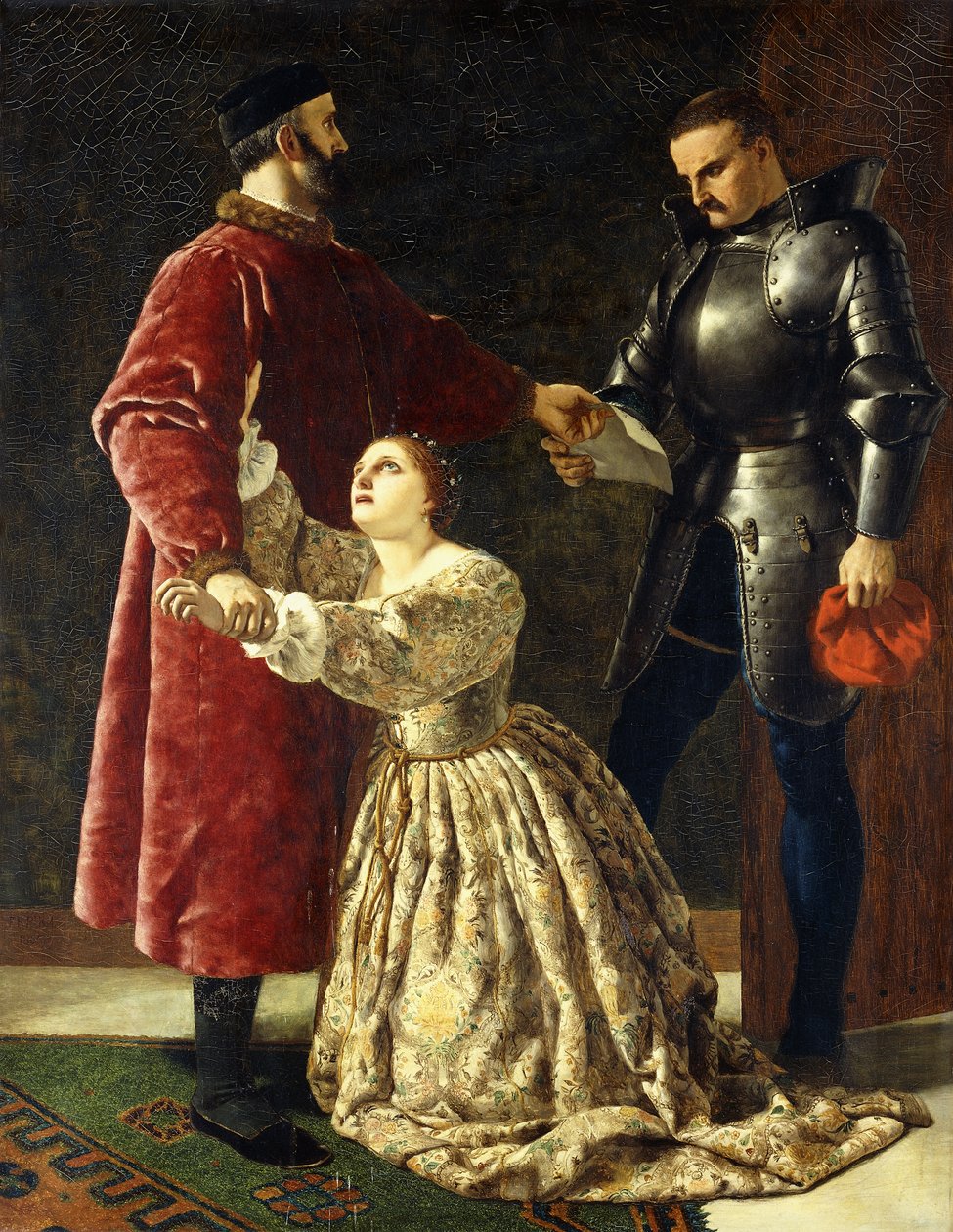 Hertug Frederick forviser Rosalind fra sit hof, af Frederick Richard Pickersgill
