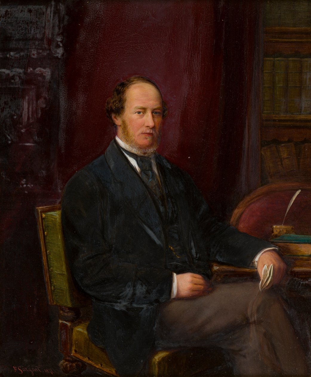 Portræt af den 3. jarl af Bradford, ca. 1872 (olie på lærred) af Frederick Sargent