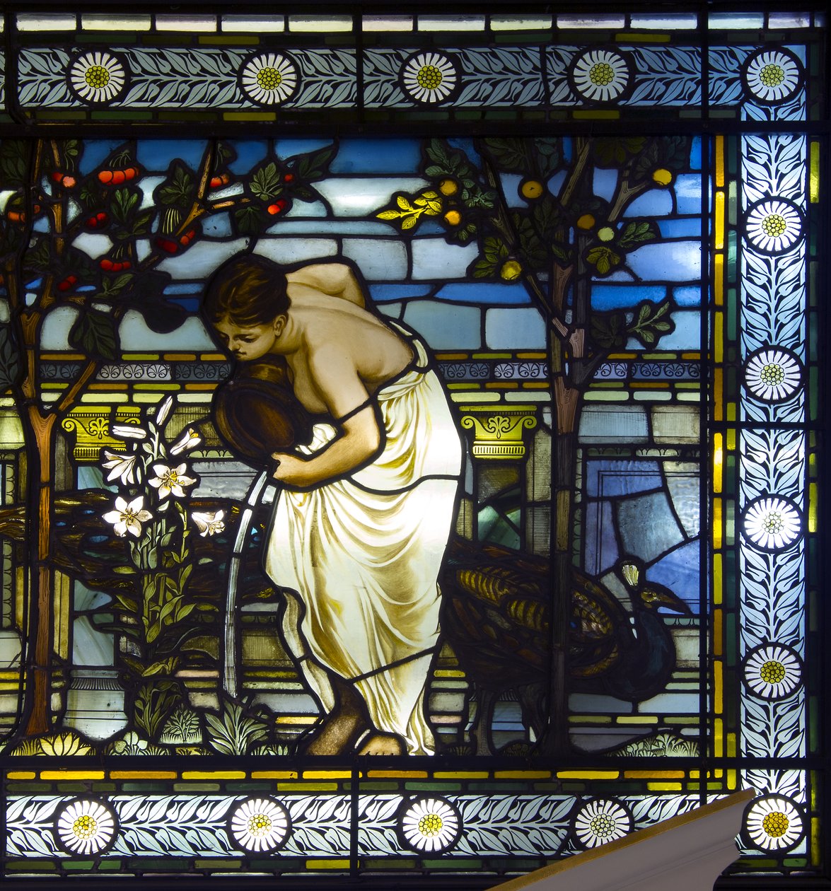 London, Thomas Goode Showroom, South Audley Street, GE Cooke, tilskrevet Frederick Vincent Hart (1843-1914), Classical Maidens In A Garden, 1876 af Frederick Vincent Hart