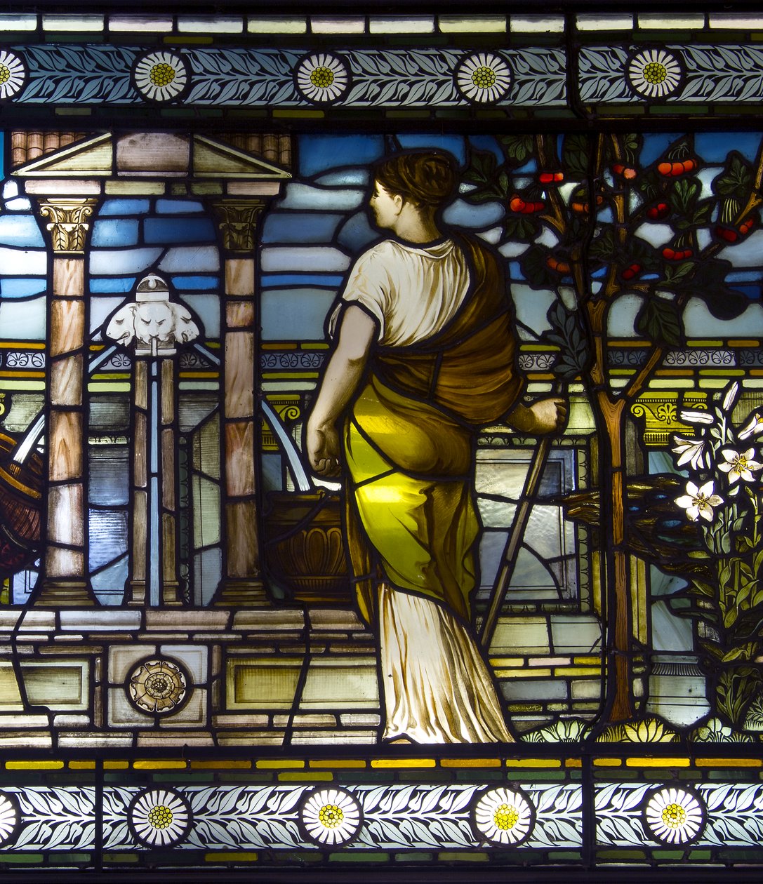 London, Thomas Goode Showroom, South Audley Street, GE Cooke, tilskrevet Frederick Vincent Hart (1843-1914), Classical Maidens In A Garden, 1876 af Frederick Vincent Hart