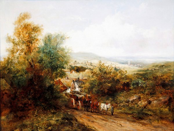 Landskab (olie på lærred) af Frederick Waters Watts