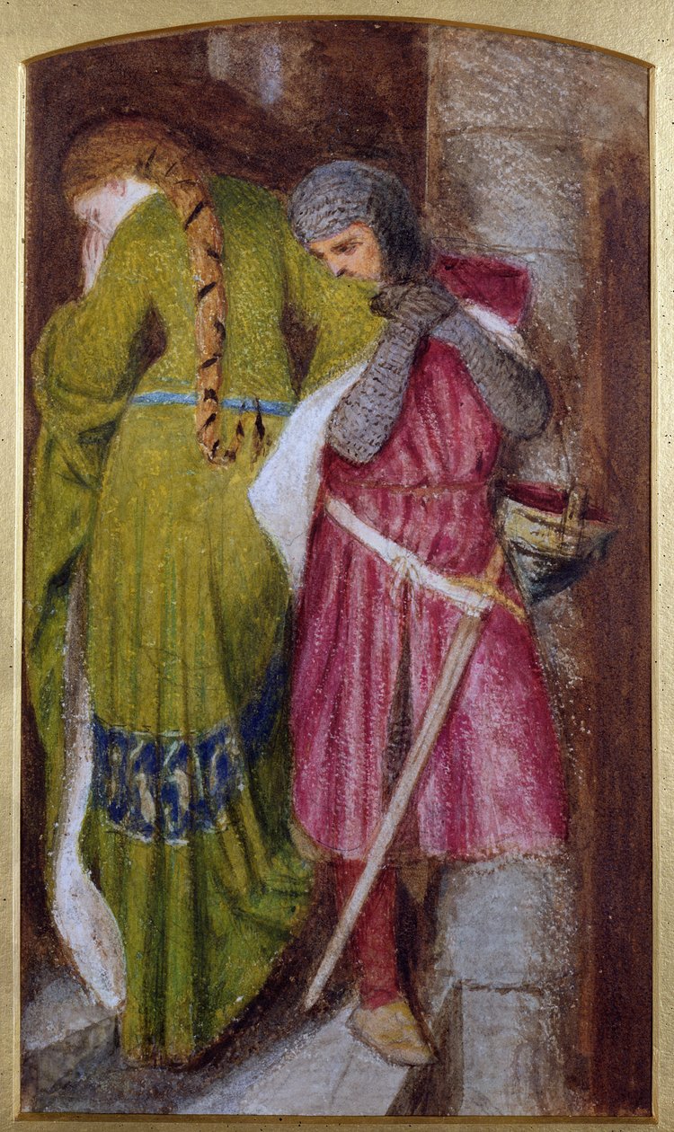 Møde på tårntrappen, Helellil und Hildebrand, 1864 af Frederick William Burton