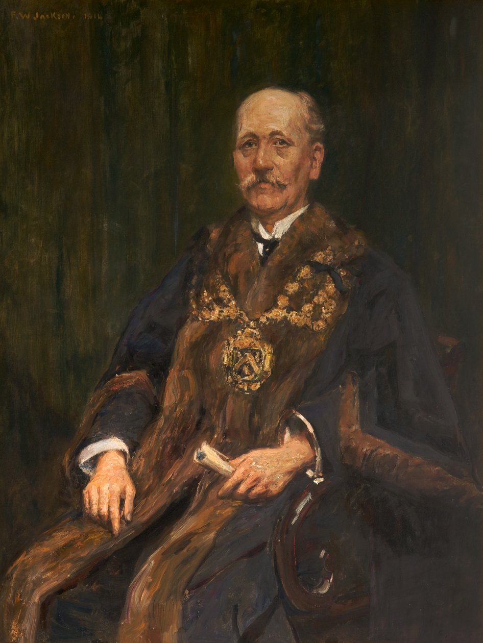 Portræt af Herbert Wilde, ca. 1913-14 (olie på lærred) af Frederick William Jackson