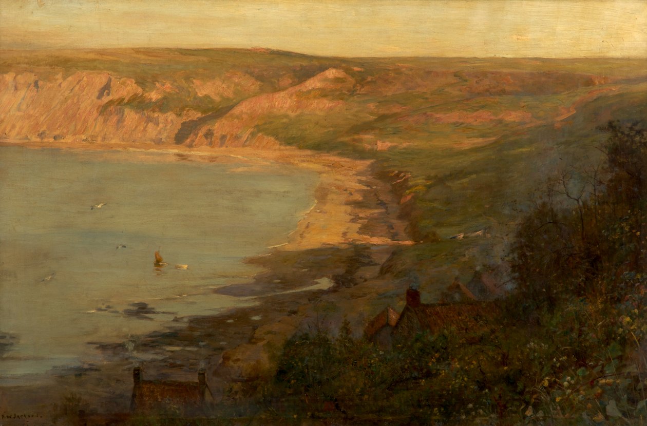 Runswick Bay (olie på lærred) af Frederick William Jackson