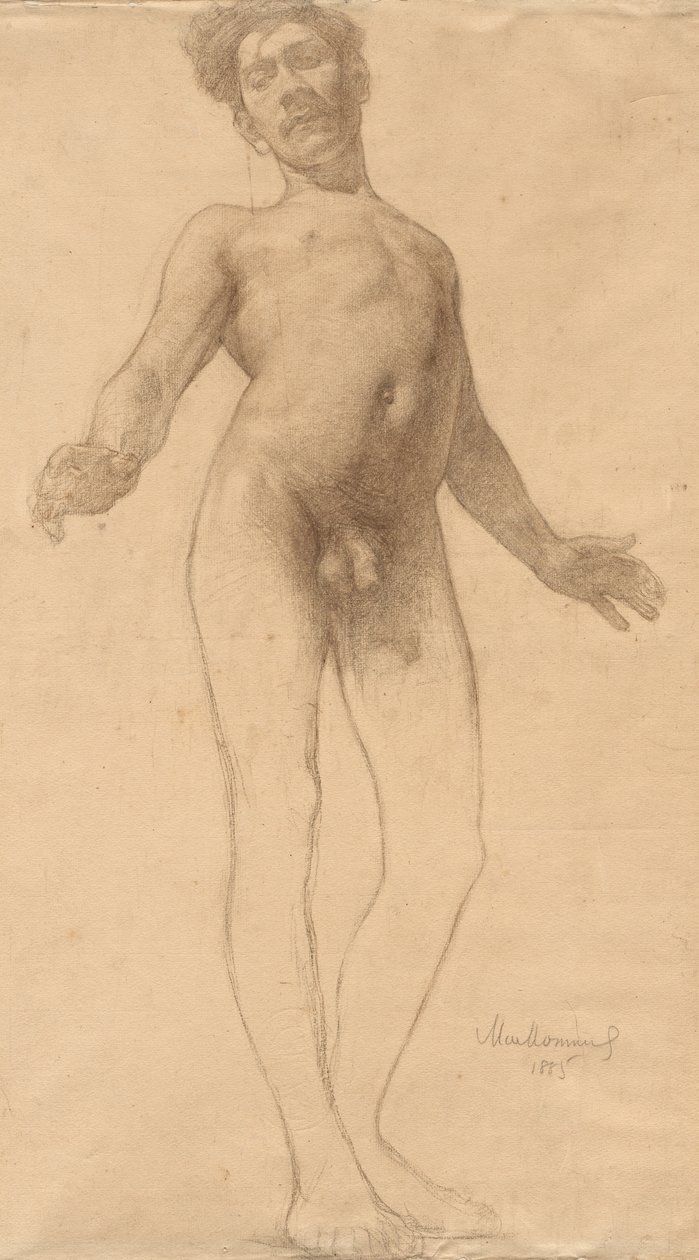 Stående nøgen mand, 1885. af Frederick William MacMonnies
