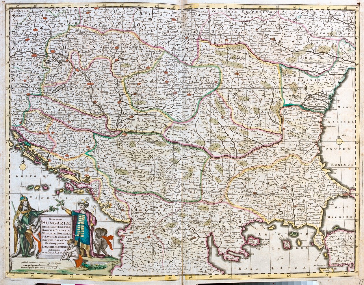 Ungarn, Bosnien-Hercegovina, Kroatien, Serbien, Bulgarien, Rumænien, Montenegro, Albanien, Republikken Makedonien, Nordgrækenland af Frederick de Wit