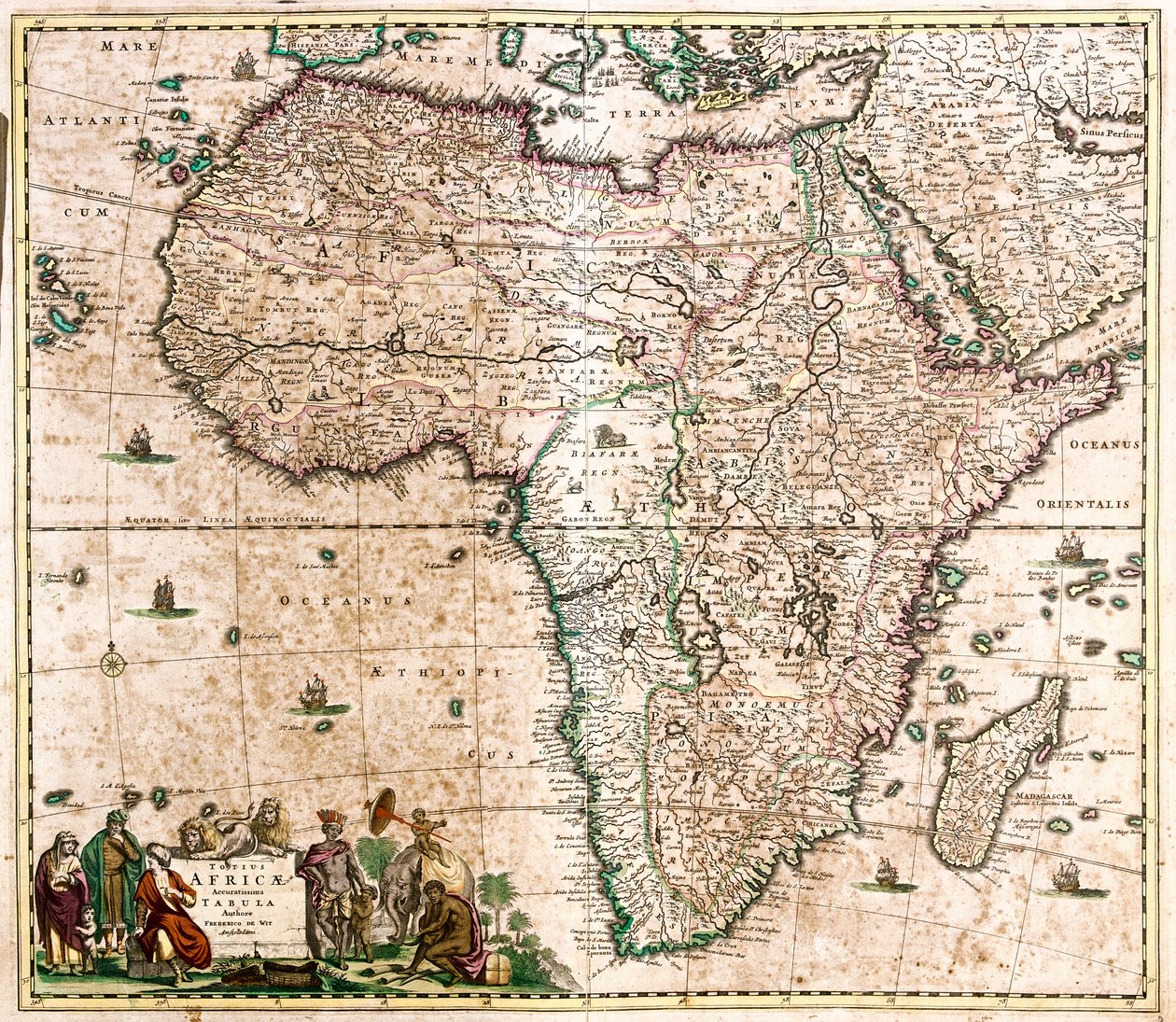 Kort over Afrika (radering af Frederick de Wit