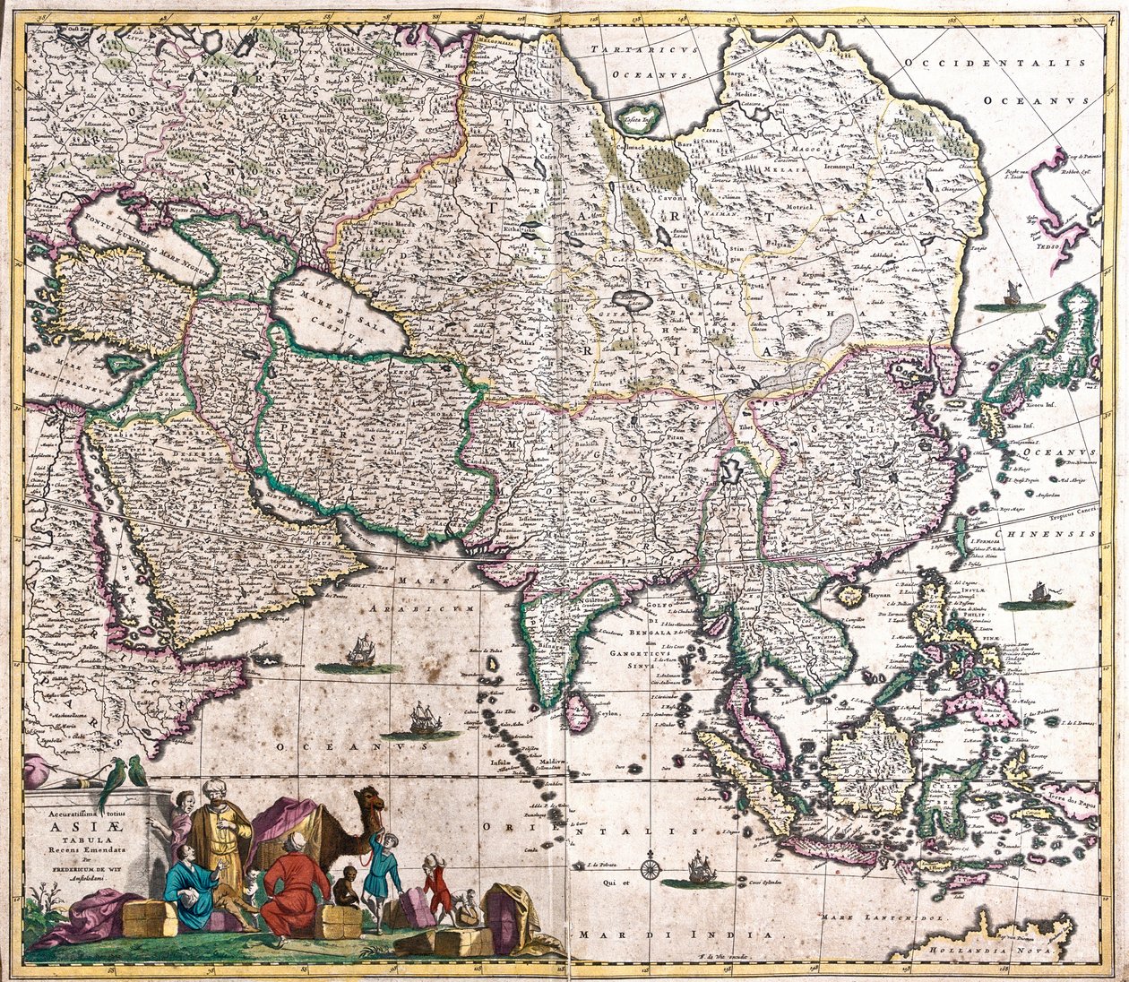 Kort over Asien (radering af Frederick de Wit