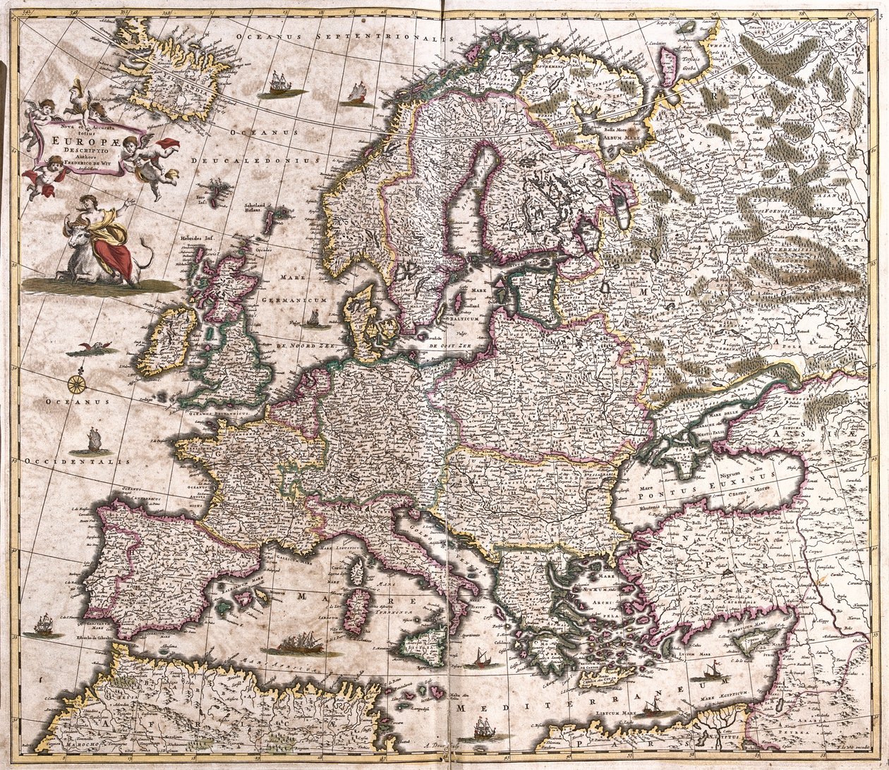 Kort over Europa (radering af Frederick de Wit