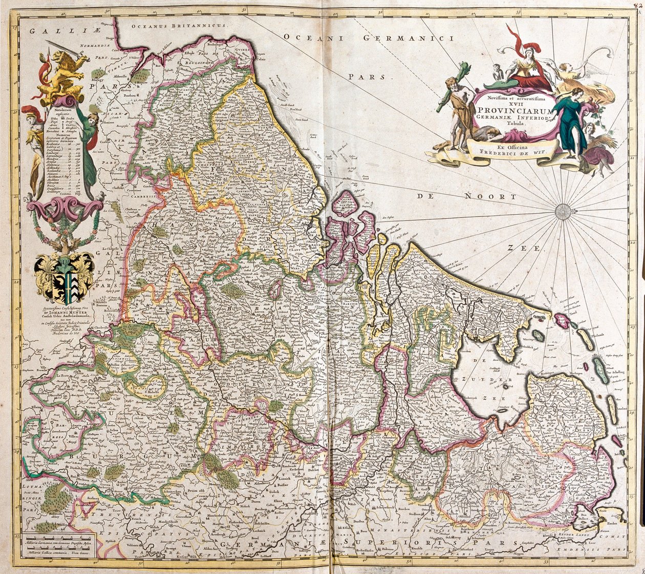 Kort over Nedre Tyskland (Tyskland) (radering af Frederick de Wit