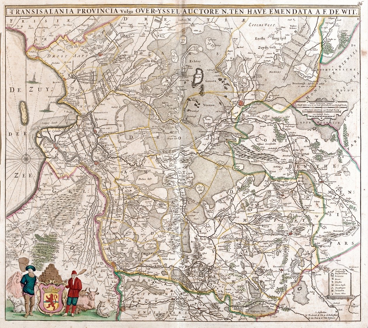 Kort over Transsylvanien-provinsen (Rumænien) (radering af Frederick de Wit