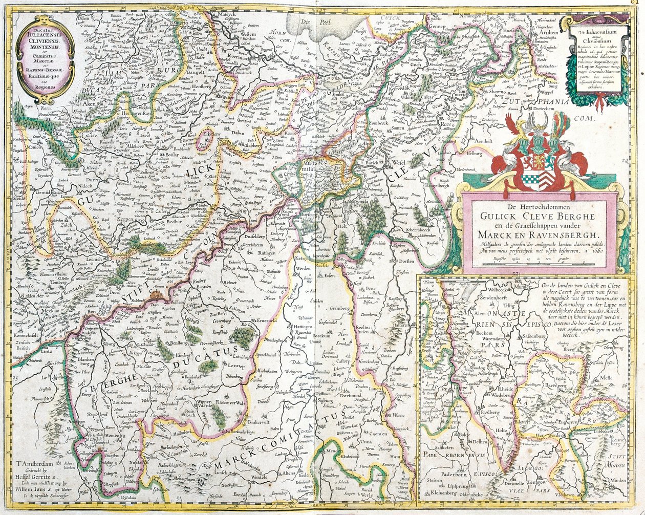 Kort over greven af Ravensberg (Tyskland) (radering af Frederick de Wit