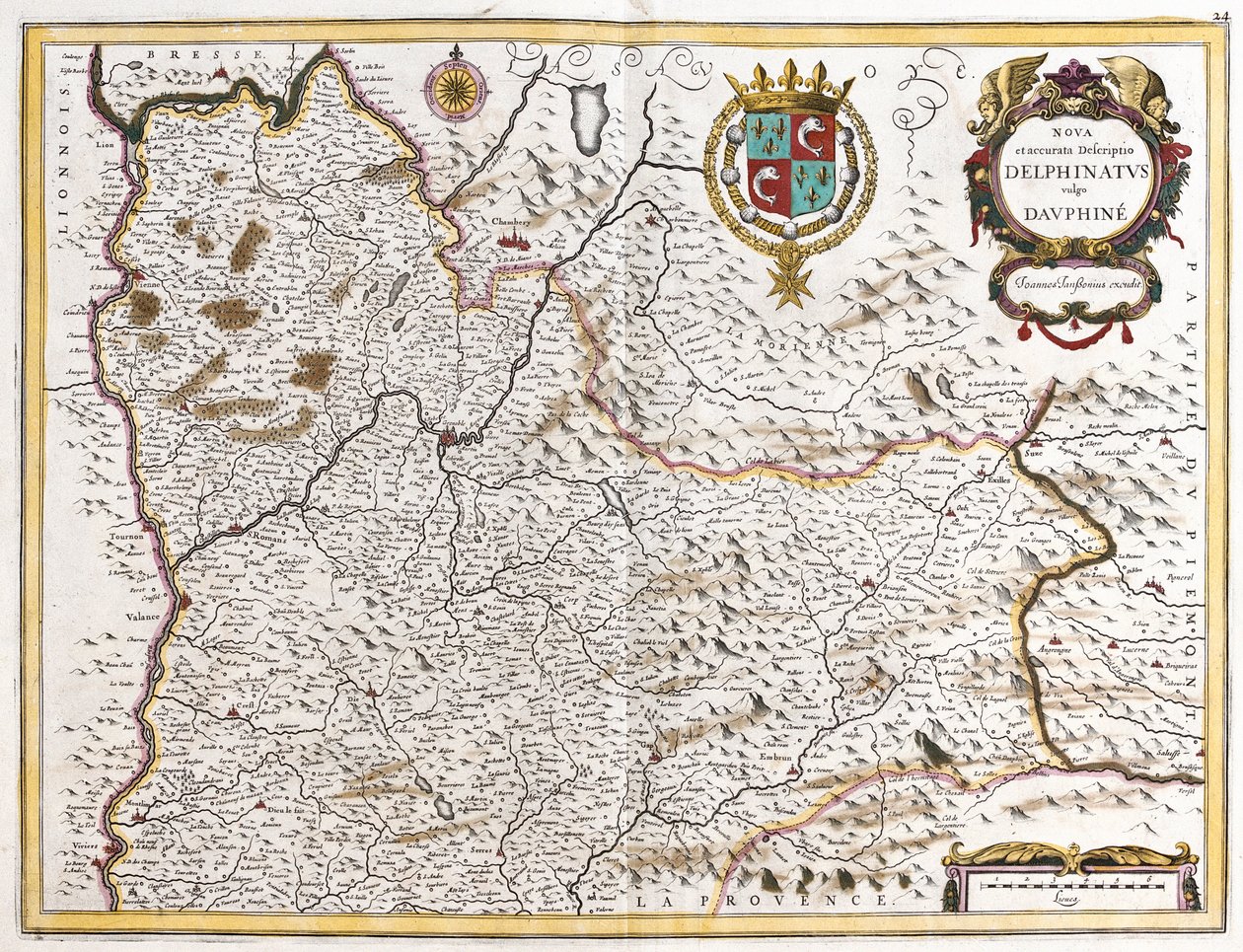 Kort over Dauphine (Frankrig) (radering af Frederick de Wit