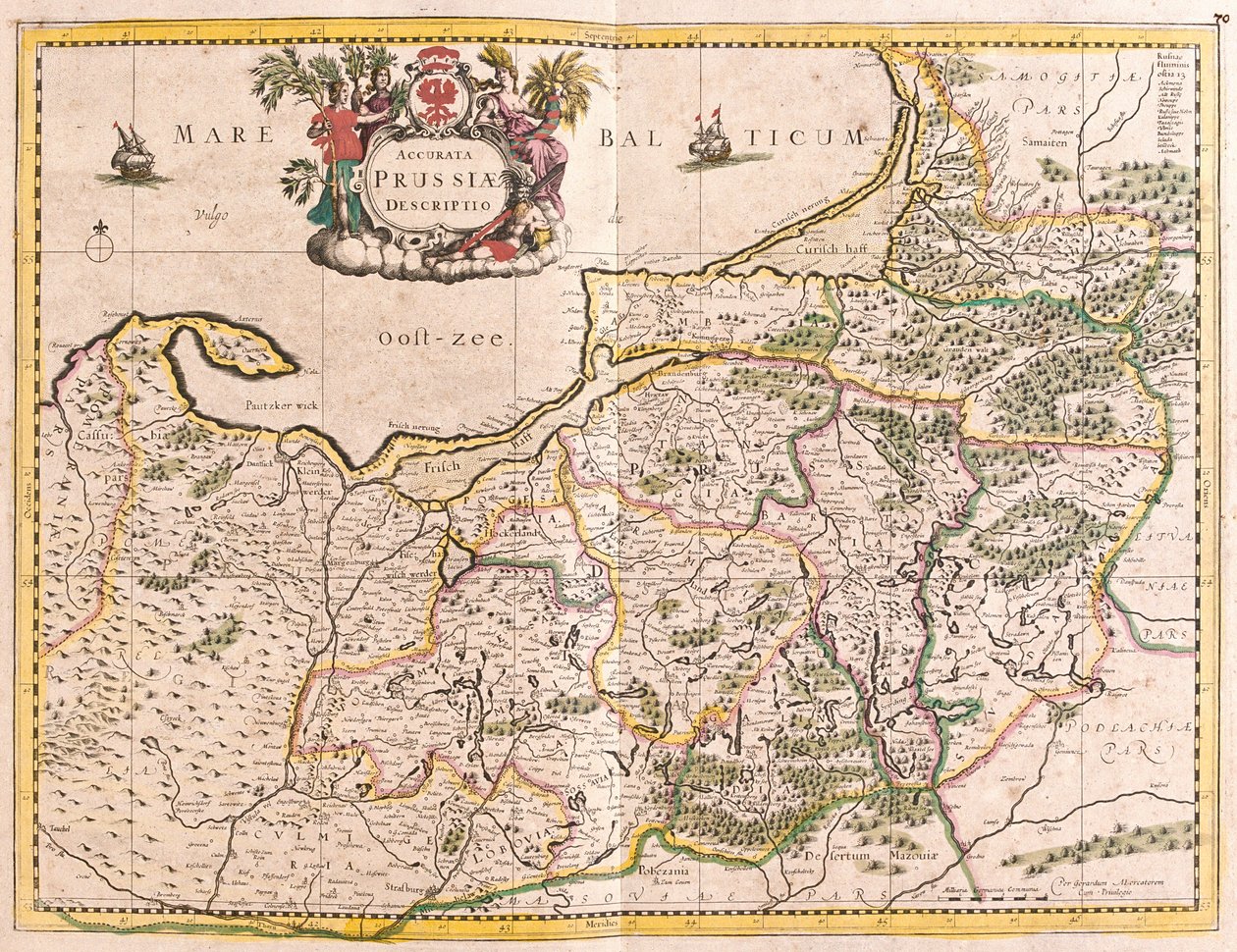 Kort over kongeriget Preussen (Tyskland) (radering af Frederick de Wit