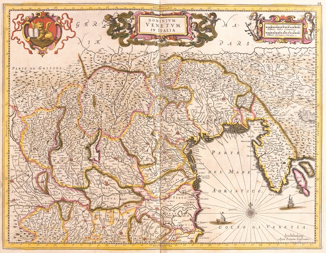 Kort over de venetianske territorier i Italien (radering af Frederick de Wit