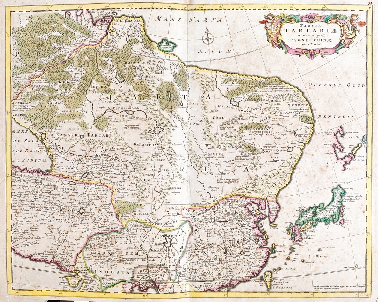 Kort over regionen Tartare (Rusland og Kina) (radering af Frederick de Wit