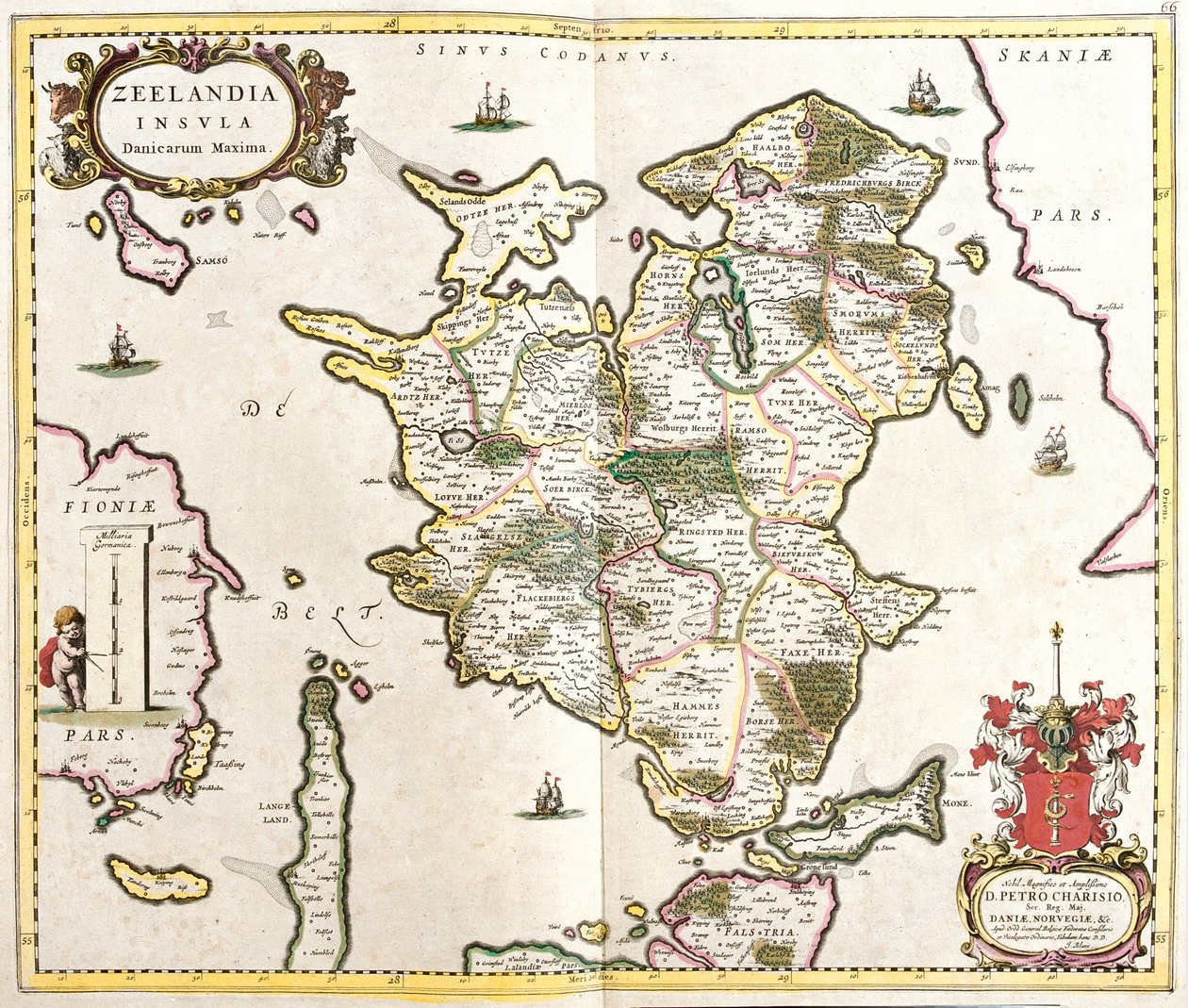 Sjælland, Danmark af Frederick de Wit