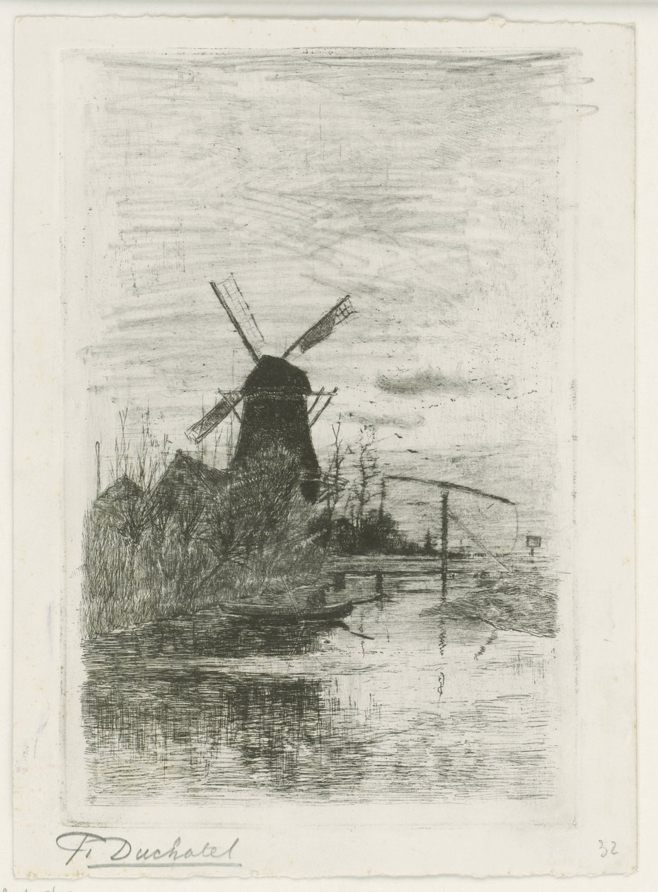 Fiskeren af Fredericus Jacobus van Rossum du Chattel (signed by artist)