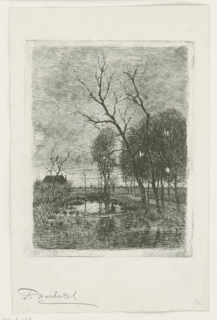 Tusmørke af Fredericus Jacobus van Rossum du Chattel (signed by artist)