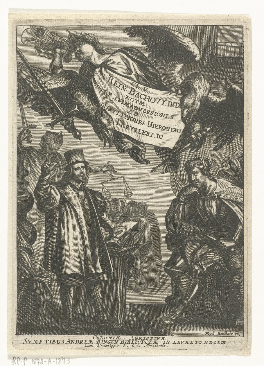 Disputationer af Reinhard Bachow von Echt og Hieronymus Treutler af Frederik Bouttats (I)