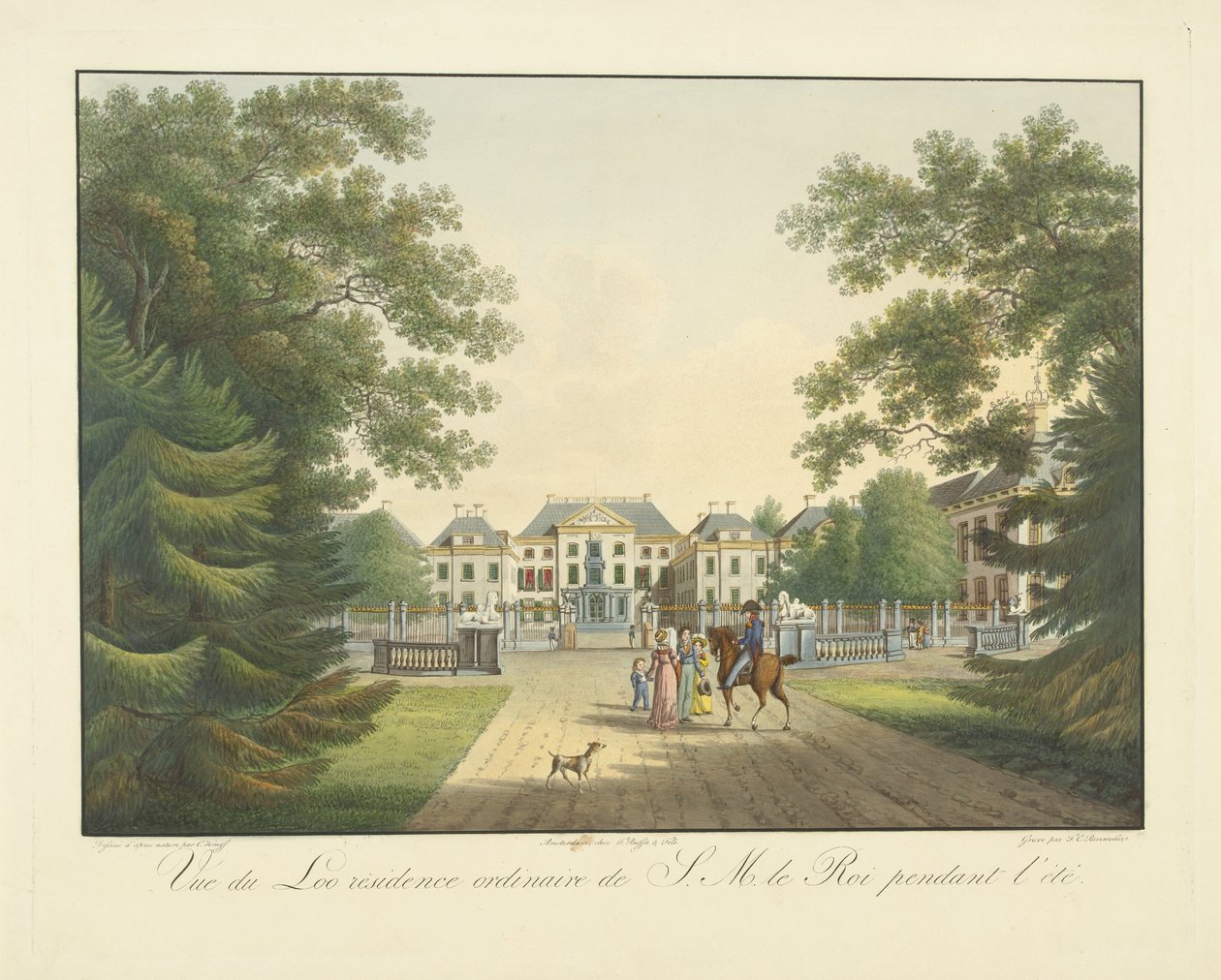 Udsigt over Paleis het Loo Vue du Loo almindelige bolig for S.M. le Roi pendent l