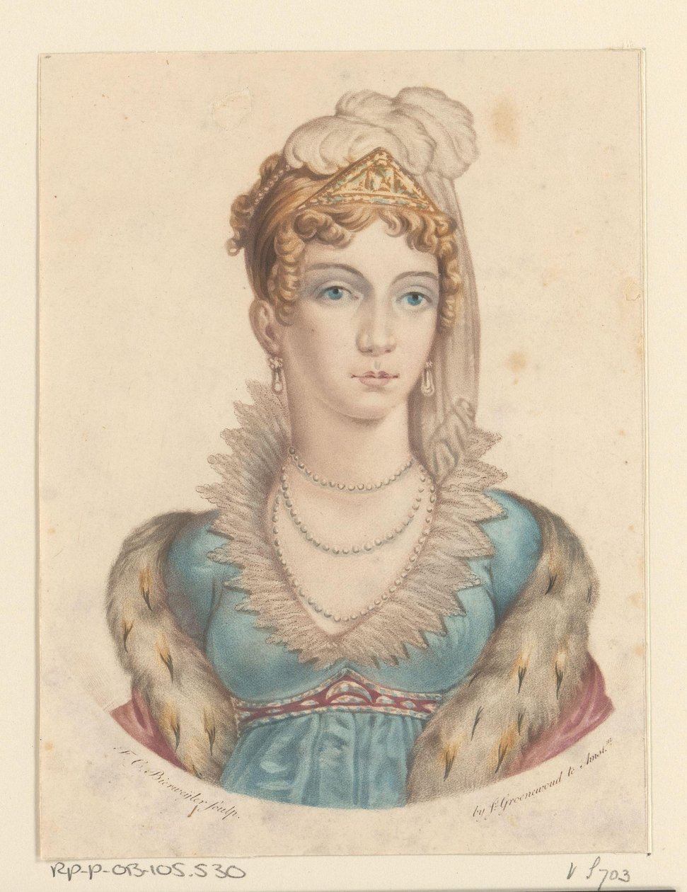Portret af Anna Paulowna Romanowa af Frederik Christiaan Bierweiler
