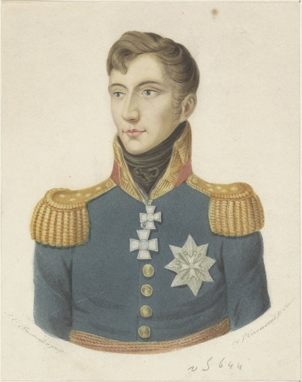 Portræt af William II, konge af Holland af Frederik Christiaan Bierweiler
