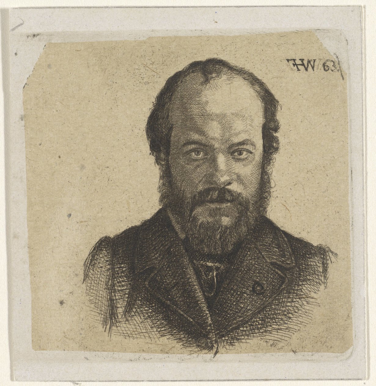Portræt af Jan Weissenbruch af Frederik Hendrik Weissenbruch