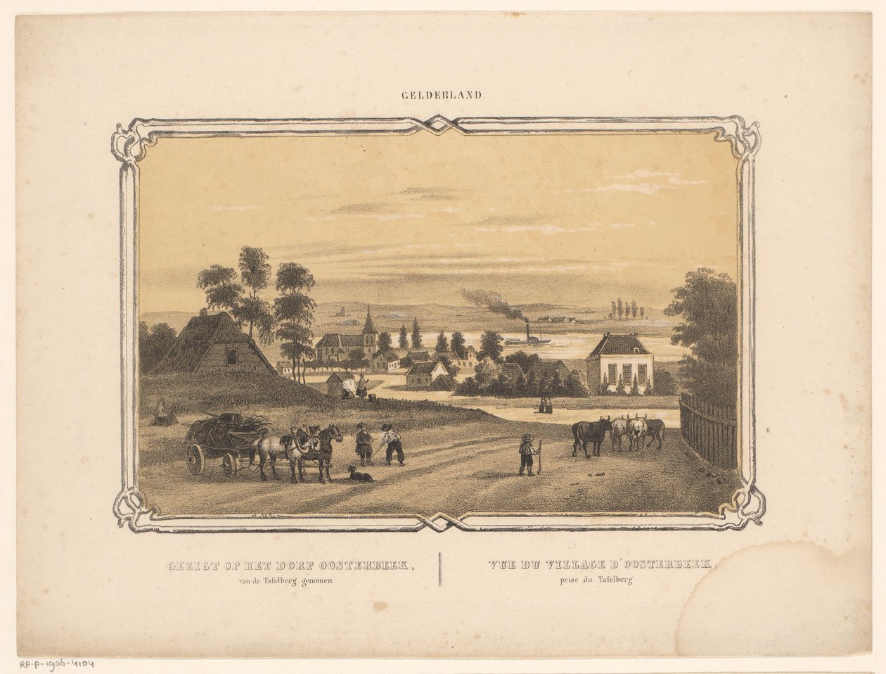 Udsigt over Oosterbeek Udsigt over landsbyen Oosterbeek fra Taffelbjerget (titel på objektet) Gelderland (serietitel på objekt) af Frederik Lodewijk Huygens