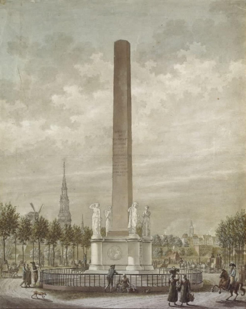 Frihedsstøtten set fra Frederiksbergsiden. af Frederik Ludvig  Bradt