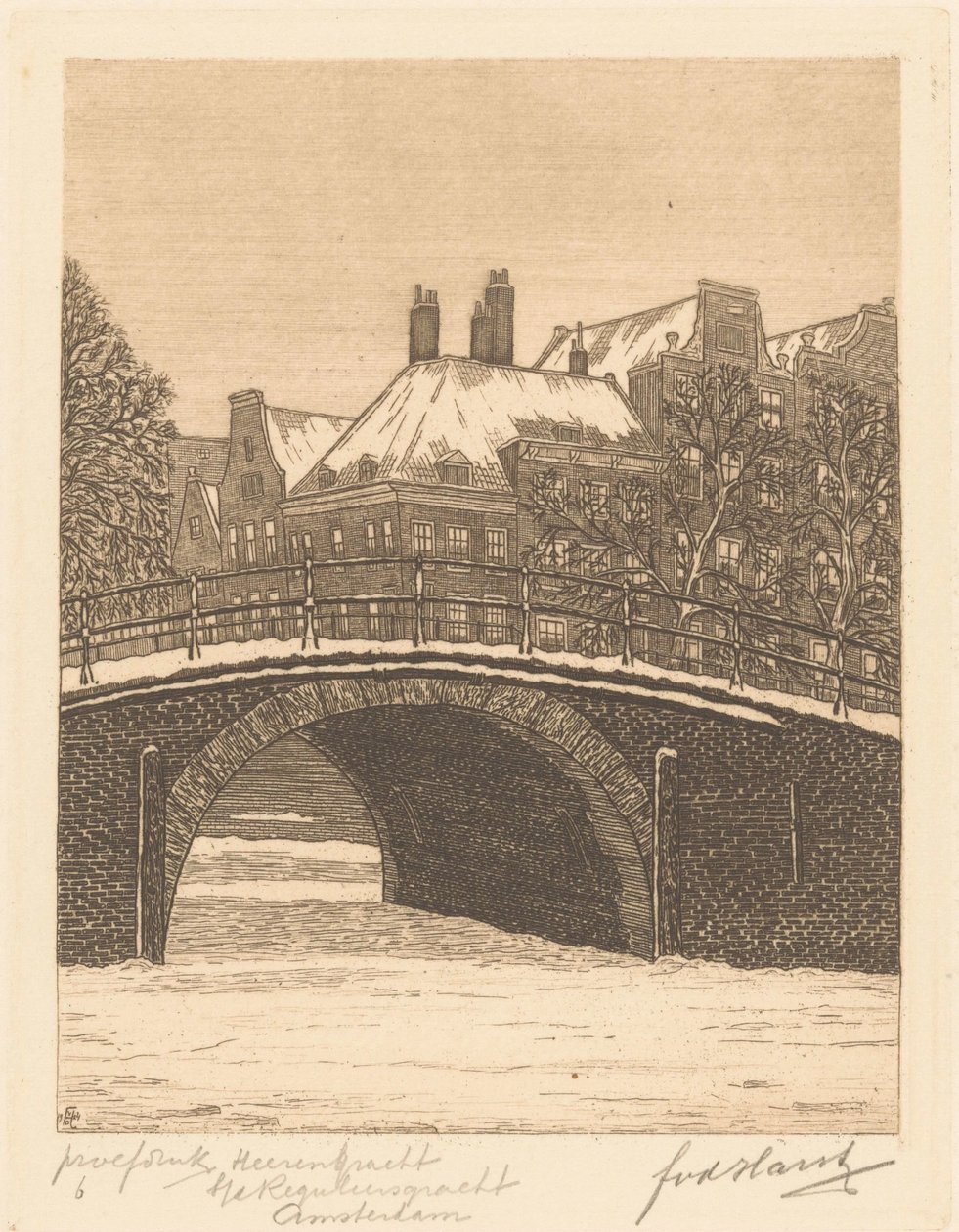 Heerengracht ved Reguliersgracht, Amsterdam (original titel på objektet) af Frederik van der Harst (signed by artist)