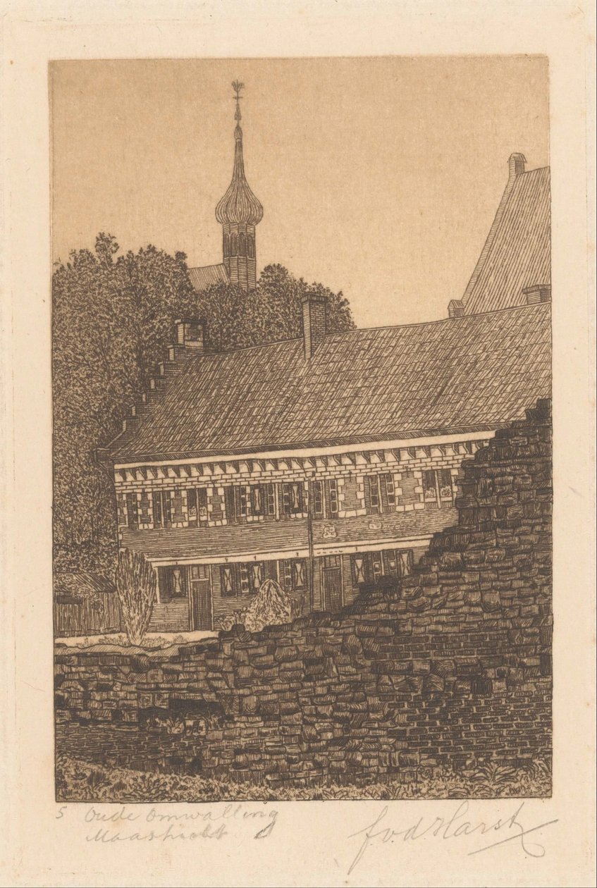 Gamle volde, Maastricht (original titel på objektet) af Frederik van der Harst (signed by artist)
