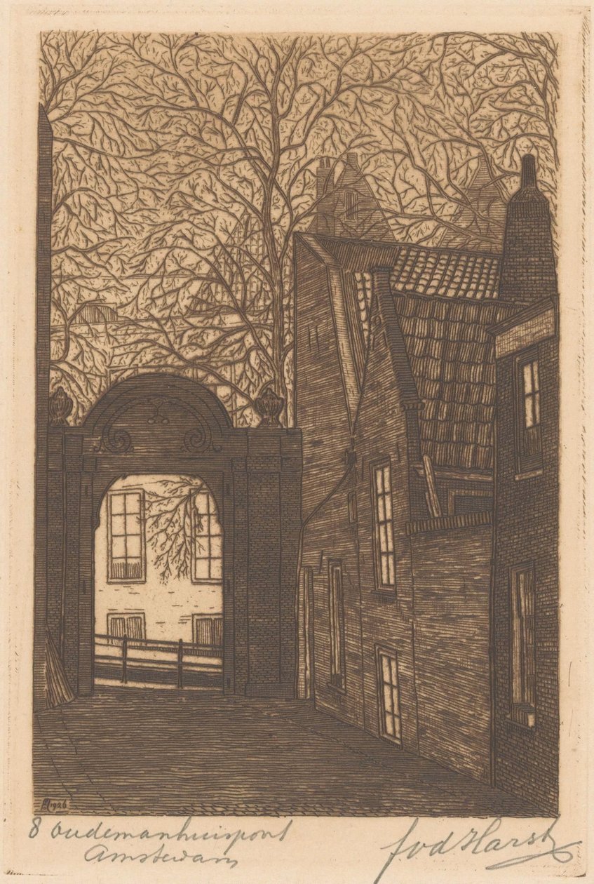 Oudemanhuispoort i Amsterdam af Frederik van der Harst (signed by artist)