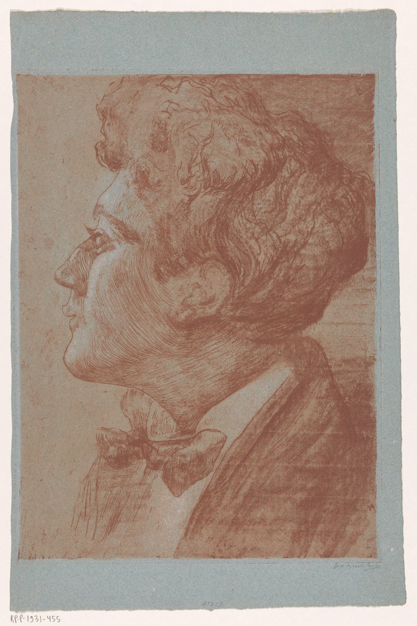 Portræt af en ukendt mand af Frederika Henriëtte Broeksmit (signed by artist)