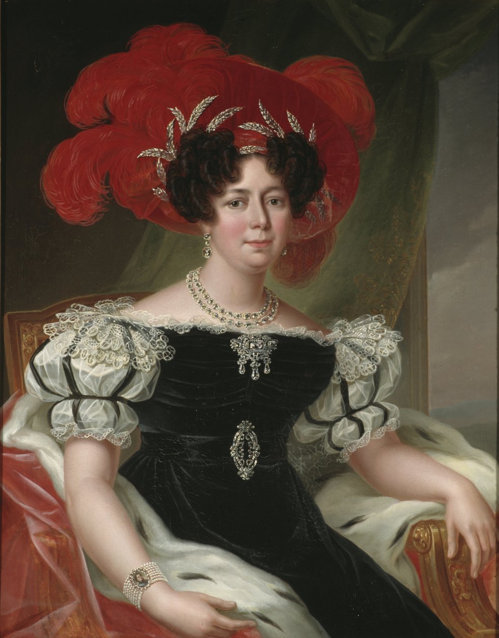 Desire Clary, reine consort de Suede et Norvege - Portræt af Desideria (1777-1860), dronning af Sverige og Norge, af Westin, Fredric (1782-1862). Olie på lærred af Fredric Westin
