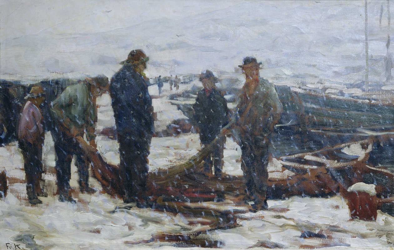 Fishermen, ca. 1900 (olie på lærred) af Fredrik Kolstoe