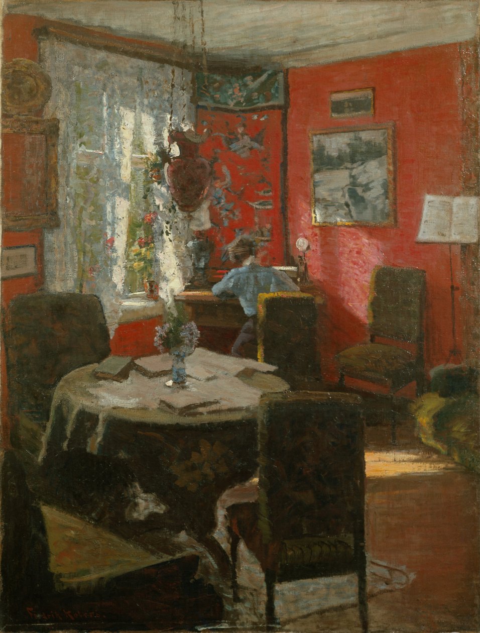 Interiør (maleri) af Fredrik Kolstoe