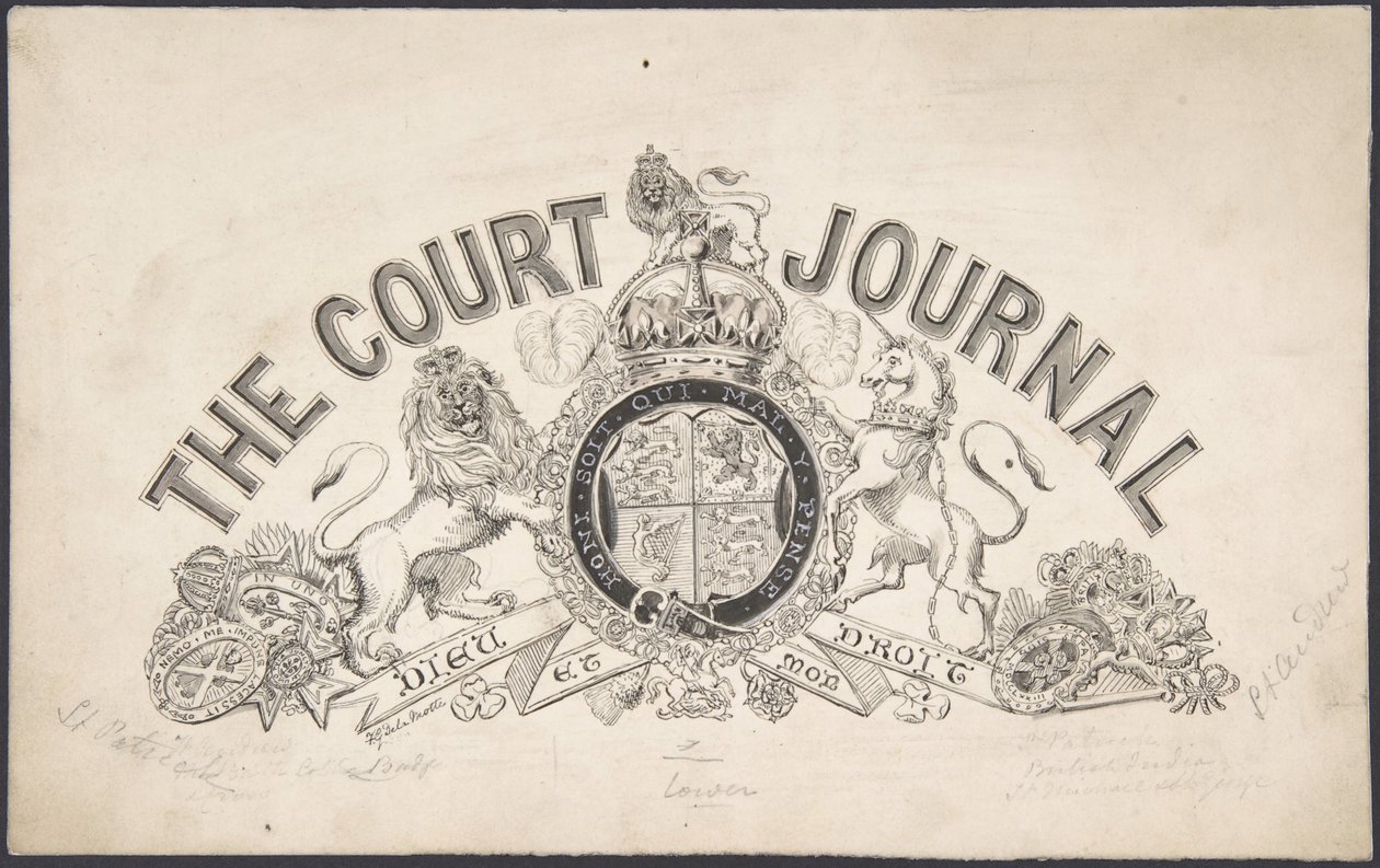 Titelsidedesign til The Court Journal, 1830-62. af Freeman Gage Delamotte